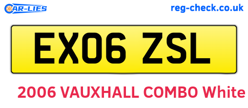 EX06ZSL are the vehicle registration plates.