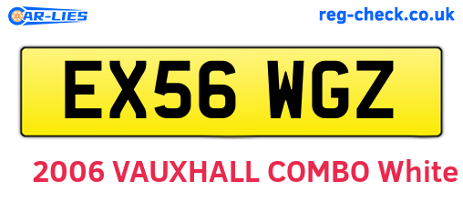 EX56WGZ are the vehicle registration plates.