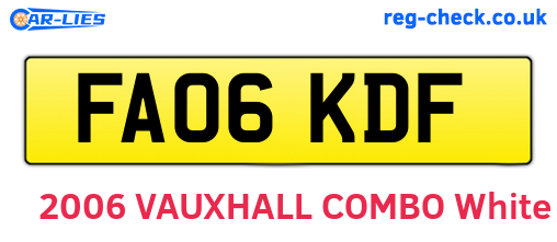 FA06KDF are the vehicle registration plates.