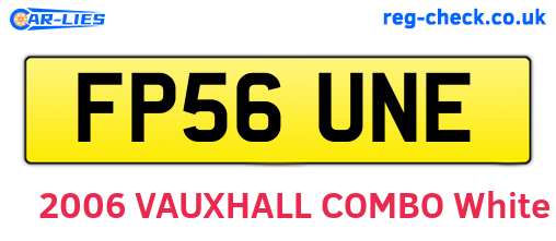 FP56UNE are the vehicle registration plates.