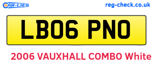 LB06PNO are the vehicle registration plates.