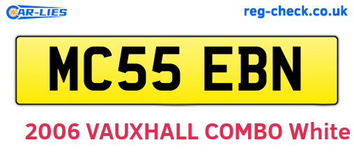 MC55EBN are the vehicle registration plates.