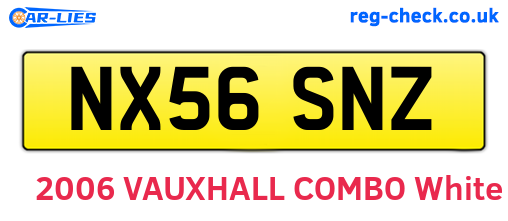 NX56SNZ are the vehicle registration plates.