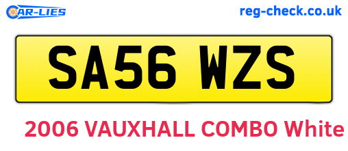 SA56WZS are the vehicle registration plates.
