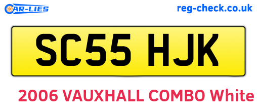 SC55HJK are the vehicle registration plates.