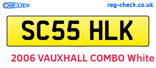 SC55HLK are the vehicle registration plates.