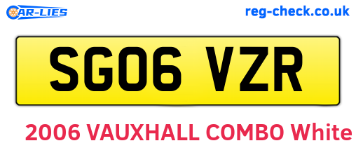 SG06VZR are the vehicle registration plates.