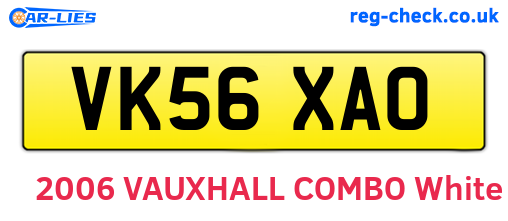 VK56XAO are the vehicle registration plates.