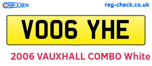 VO06YHE are the vehicle registration plates.