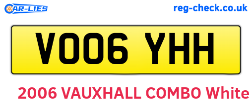 VO06YHH are the vehicle registration plates.