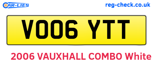 VO06YTT are the vehicle registration plates.