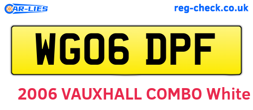 WG06DPF are the vehicle registration plates.