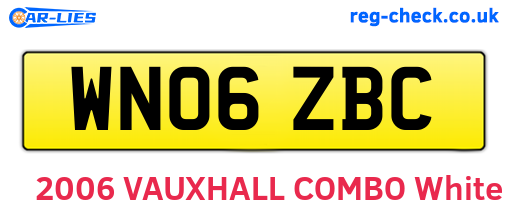 WN06ZBC are the vehicle registration plates.