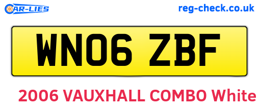 WN06ZBF are the vehicle registration plates.