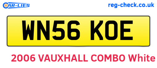 WN56KOE are the vehicle registration plates.