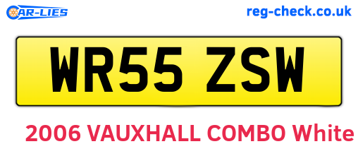 WR55ZSW are the vehicle registration plates.