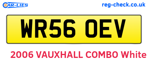 WR56OEV are the vehicle registration plates.