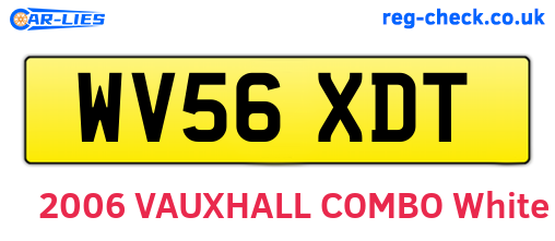 WV56XDT are the vehicle registration plates.