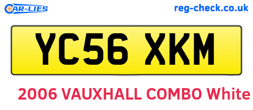 YC56XKM are the vehicle registration plates.
