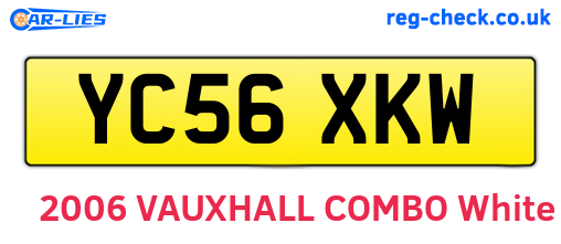 YC56XKW are the vehicle registration plates.