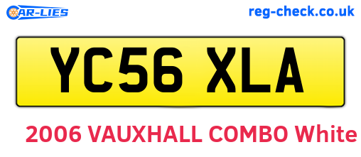 YC56XLA are the vehicle registration plates.