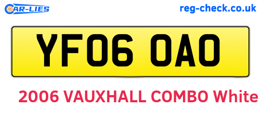 YF06OAO are the vehicle registration plates.