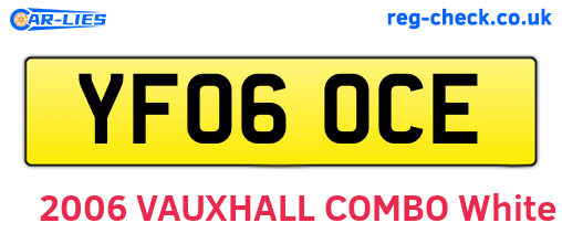 YF06OCE are the vehicle registration plates.