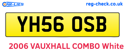 YH56OSB are the vehicle registration plates.