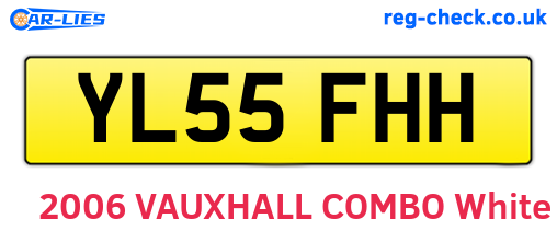 YL55FHH are the vehicle registration plates.
