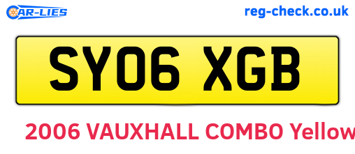 SY06XGB are the vehicle registration plates.