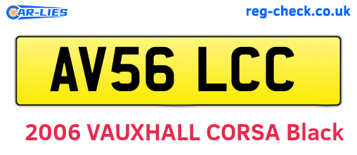 AV56LCC are the vehicle registration plates.