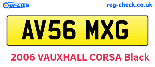 AV56MXG are the vehicle registration plates.