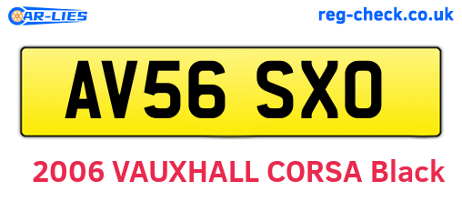 AV56SXO are the vehicle registration plates.