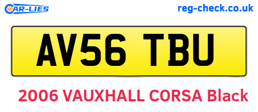 AV56TBU are the vehicle registration plates.