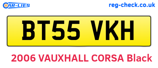 BT55VKH are the vehicle registration plates.