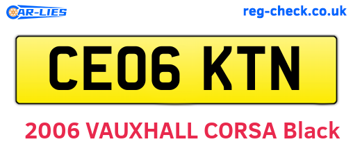 CE06KTN are the vehicle registration plates.