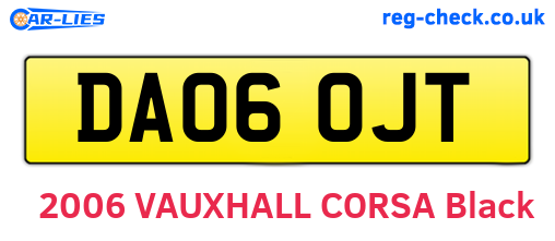 DA06OJT are the vehicle registration plates.