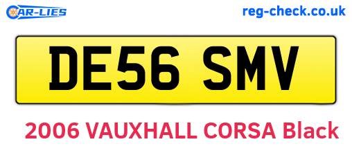 DE56SMV are the vehicle registration plates.