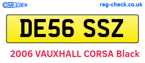 DE56SSZ are the vehicle registration plates.
