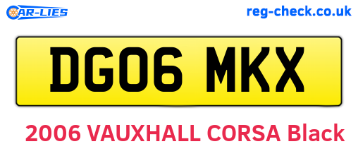 DG06MKX are the vehicle registration plates.