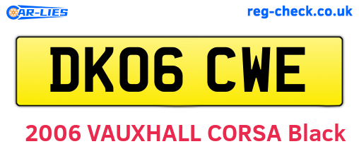 DK06CWE are the vehicle registration plates.