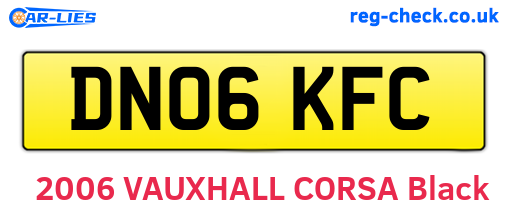 DN06KFC are the vehicle registration plates.