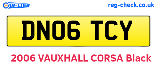 DN06TCY are the vehicle registration plates.
