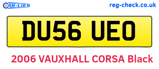 DU56UEO are the vehicle registration plates.