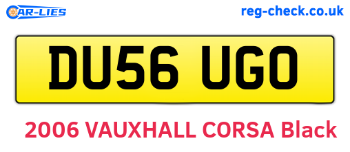 DU56UGO are the vehicle registration plates.