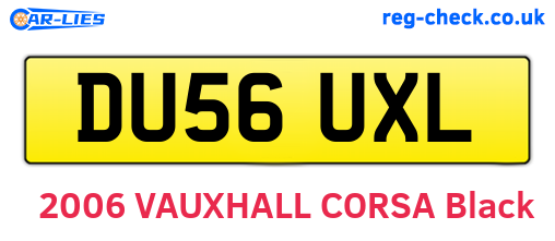DU56UXL are the vehicle registration plates.