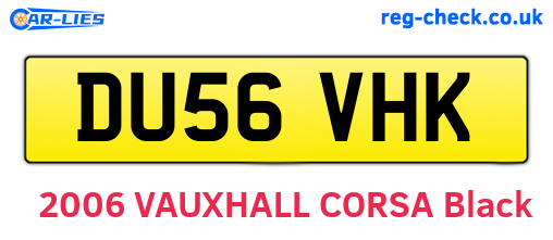 DU56VHK are the vehicle registration plates.
