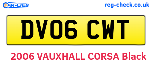 DV06CWT are the vehicle registration plates.