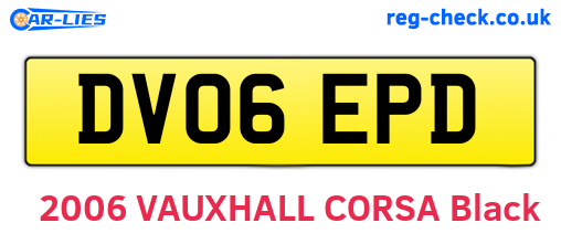 DV06EPD are the vehicle registration plates.