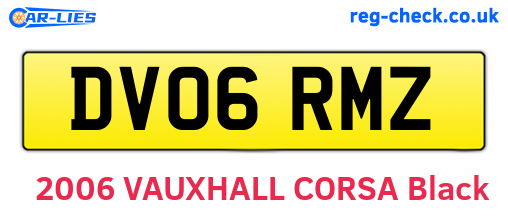DV06RMZ are the vehicle registration plates.